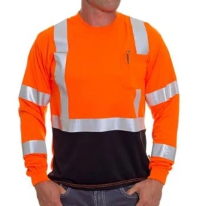 Hi Viz 170gsm Cotton Knitted Class 3 Safety Pocket T-Shirt