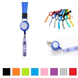 Custom Logo 3/8" Silk Screen Lanyard/Badge Reel Combo