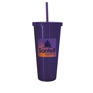 Square-Pattern Double-Wall Tumbler - 23 oz.