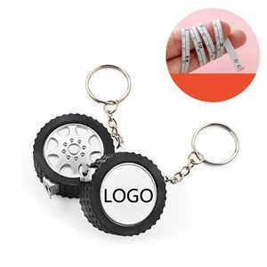 Tire-Shaped Tape Measure Keychain