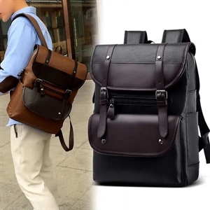 Retro Leather Laptop Backpack