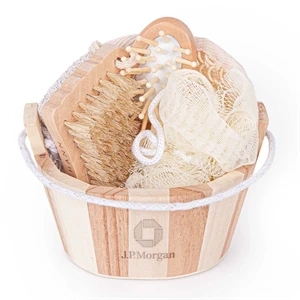 Bamboo Bucket Bath and Beauty Gift Set - 4pcs