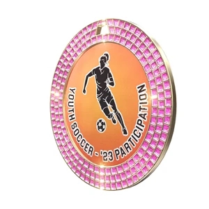 2 3/4" Express Vibraprint® Pink Glitter Insert Medal