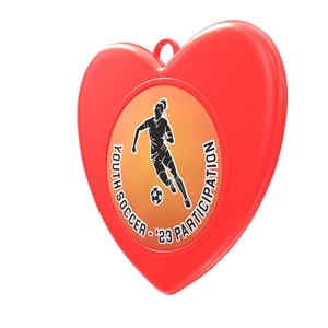 3" Express Vibraprint Heart Shaped Insert Medal