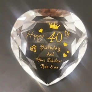 Wedding Anniversary Crystal Heart Shaped Paperweight