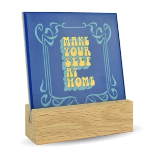 Full Color Tile - Counter Display with Wood Base