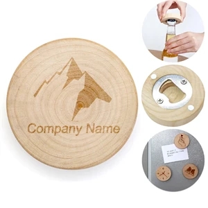 Wooden Magnetic Fridge Sticker Bottle Opener