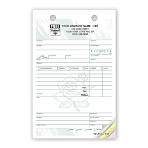 Florist Register Forms, Large, Carbonless