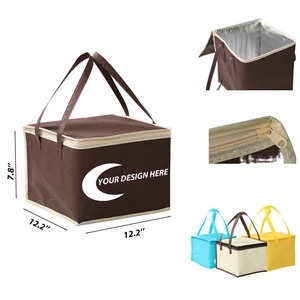 Custom Logo Non-Woven Cooler Tote Bag w/ Custom Imprint