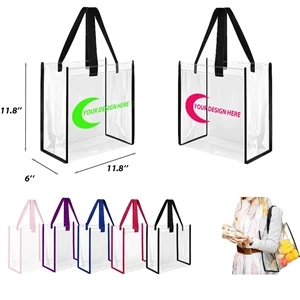 Custom Logo Promotional Clear PVC Tote Bag w/ Custom Imprint