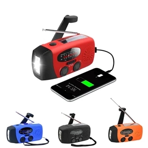 Emergency Hand Crank Radio with Flashlight and Power Bank