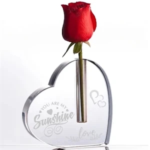 Crystal Heart Shaped Vase Wedding Decorations