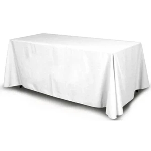 WHITE 8FT TABLE COVER - FOUR SIDED