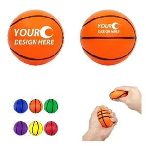 Custom Logo 2.5'' Basketball Stress Reliver Ball w/ Custom Imprint