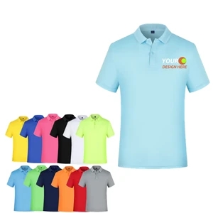 Custom Logo Quick Dry Short Sleeve Polo Shirt w/ Custom Imprint