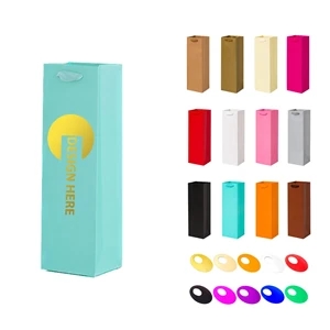 1-Bottle Wine White Cardboard Tote Bag