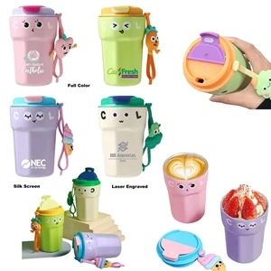 420ML Cartoon Vacuum Insulated Travel Coffee Mugs W/Handle