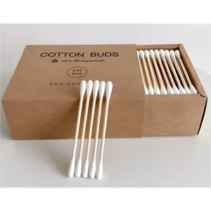 200sticks/ Drawerbox Double Round Head Bamboo Stick Cotton