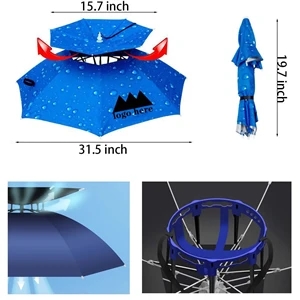 Custom Logo Large Outdoor Double-Layer Windproof Fishing Umbrella Hat