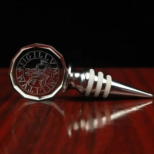 3D Photo Engraved Crystal Wine Stopper - Round