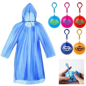 Disposable Raincoat Poncho Portable Ball Keychain