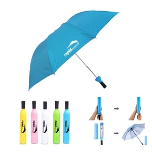 Creative Wine Bottle Folding Umbrella