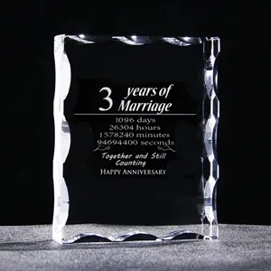 Engraved Photo Frame Crystal Block