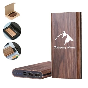 Wood Grain Wireless Charger Power Bank