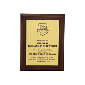 THE BEST HUSBAND IN THE WORLD PLAQUE- (GOLD)