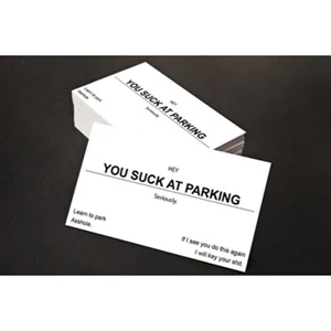 NOVELTY BUSINESS CARDS- (PARKING) 25 COUNT PER PACKAGE