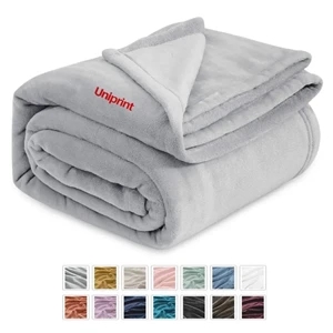 Custom Logo Fleece Blanket Throw Lightweight