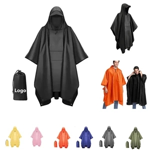 Waterproof Rain Poncho Hiking Raincoat Hooded Coat Jacket