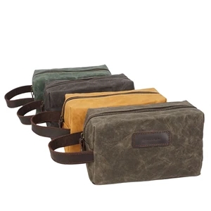 Waxed Canvas Plastic Lined Travel Kit