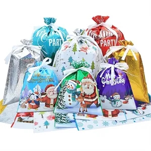 Christmas Drawstring Gift Wrap Bags