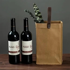 Kraft Paper Two Wines Bottle Bag