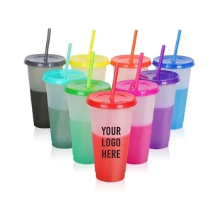 24Oz Reusable Cold Color Changing Cups Tumblers