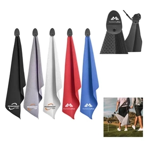 Golf Towel Of Deep Waffle Pockets With Magnetic