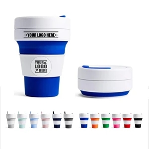 12oz 16oz Custom Reusable To-Go Silicone Collapsible Cup