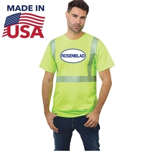 USA-Made Class 2 Poly-Cotton Segmented Safety T-Shirt