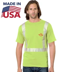 USA-Made Class 2 Poly-Cotton Segmented Safety Pocket T-Shirt