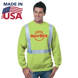 USA-Made Pre-Shrunk Class 2 Safety Sweatshirt