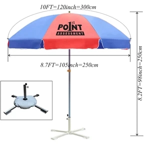 10Ft Portable Advertising Sunshade Umbrella With Crossbase