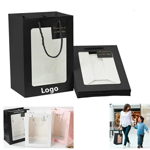 Paper Gift Tote Bag with Transparent Window