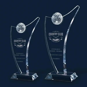 Fantasia Crystal Golf Trophy - Elegant Sculptural Design