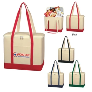 Custom Logo Promotional Large Cotton Canvas Cooler Bag
