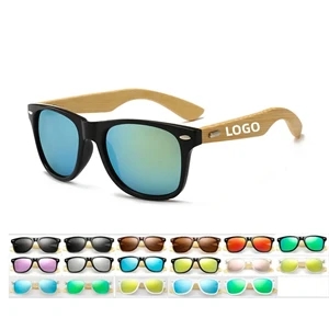 Custom Logo Bamboo Frame Sun Glasses