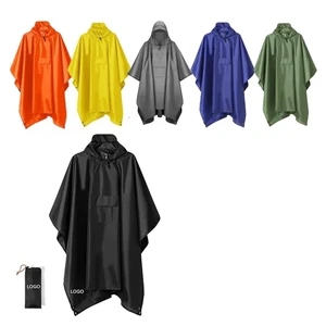 Hooded Rain Poncho for Adult with Pocket