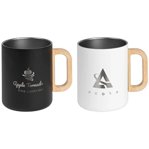 Vancouver - 18 oz. SS Double Wall Mug with Bamboo Handle