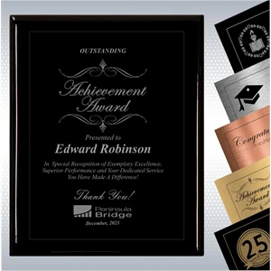 Black Piano Finish Wood Excellence, Achievement Plaque