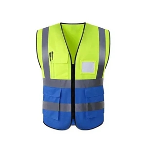 Safety Vest Jacket w/Front Zipper & Pockets